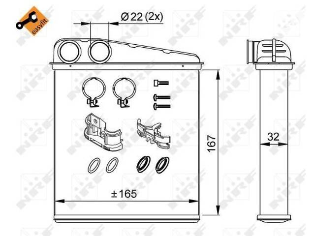 Радиатор отопителя EASY FIT, NISSAN Micra 03-