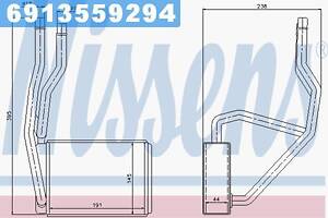 Радиатор отопителя FD FIESTA5/FUSION 02- (пр-во Nissens)