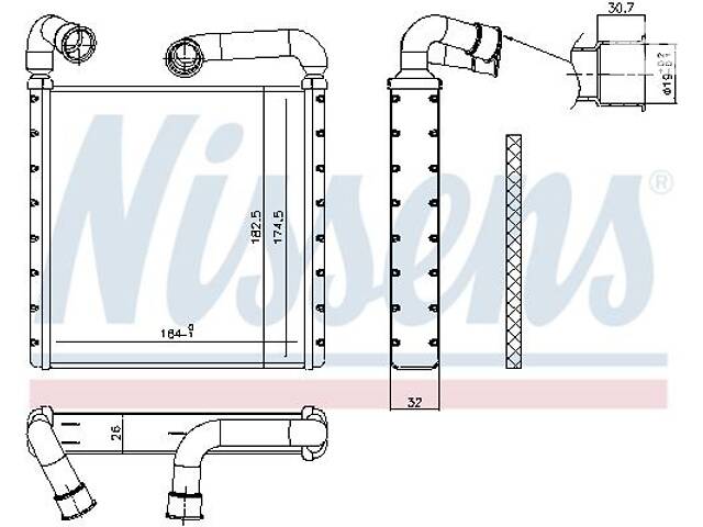 Радиатор отопления MAN TGE / AUDI Q3 (F3B) / SKODA SUPERB (3V5) 2012-2021 г.