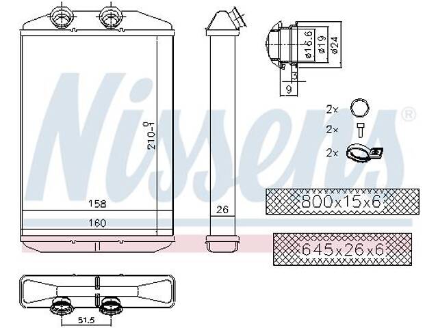 Радиатор отопления NISSAN NV250 (X61) / RENAULT MASTER (FV) 2008-2021 г.