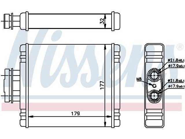 Радиатор отопления VW POLO (6R) / VW FOX (5Z1) / SEAT IBIZA (6J1) 1999-2022 г.