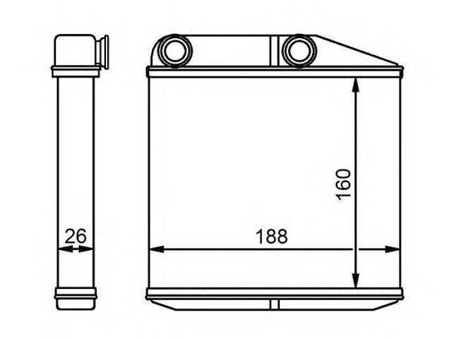 Радіатор печі для моделей: FIAT (PUNTO), OPEL (CORSA, CORSA), VAUXHALL (CORSA, CORSAVAN)
