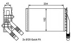 Радиатор печки для моделей: NISSAN (KUBISTAR, KUBISTAR), RENAULT (KANGOO,KANGOO,KANGOO)