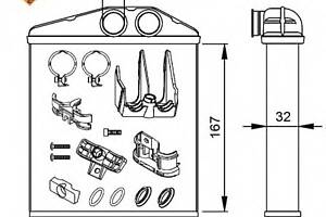 Радиатор печки для моделей: OPEL (CORSA, COMBO,CORSA,COMBO,TIGRA), VAUXHALL (CORSA,CORSAVAN,COMBO,TIGRA)