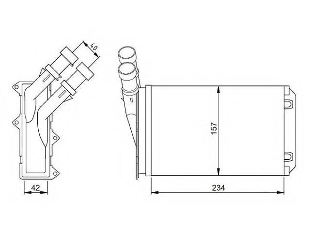 Радиатор печки Citroen Berlingo/Peugeot Partner 96- (157x234x42)