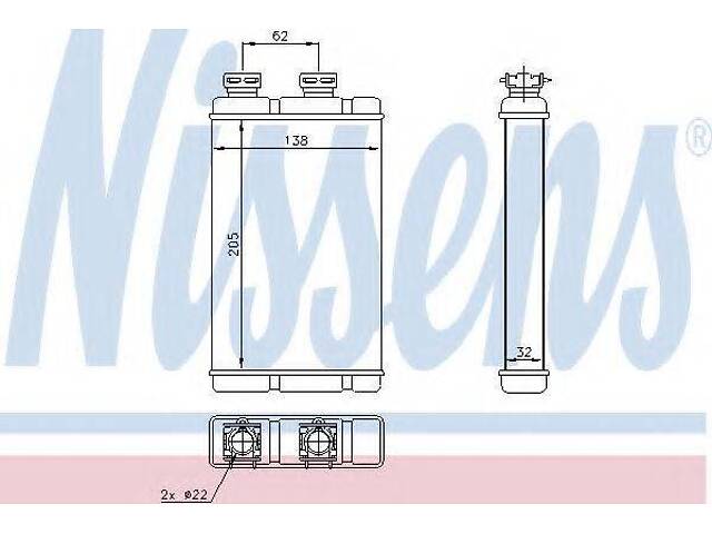 Радіатор пічки NISSENS 70513 на BMW 3 седан (E46) - Фото 1