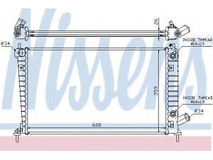 Радіатор SAAB 9-5(97-)2.0 i 16V TURBO(+)[OE 5193388] NISSENS 68005A на SAAB 9-5 седан (YS3E)