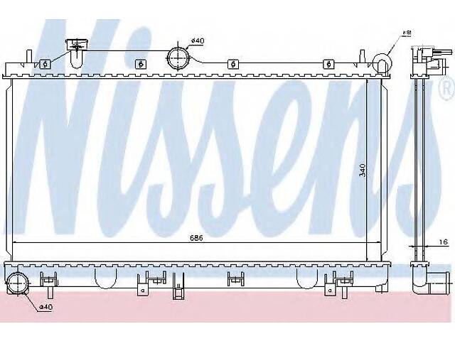 Радіатор SU IMPREZA(08-)1.5 i 16V(+)[OE 45119-FG050] NISSENS 67723 на SUBARU IMPREZA седан (GR)
