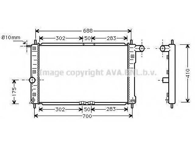 Радіатор системи охолодження AVA QUALITY COOLING DWA2014 на DAEWOO LANOS / SENS (KLAT) - Фото 1