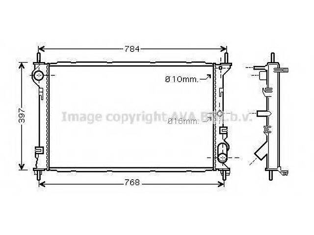 Радіатор системи охолодження AVA QUALITY COOLING FDA2411 на FORD TRANSIT CONNECT (P65_, P70_, P80_) - Фото 1