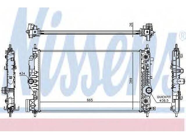 Радиатор системы охлаждения NISSENS 630762 на OPEL ZAFIRA C (P12) - Фото 1