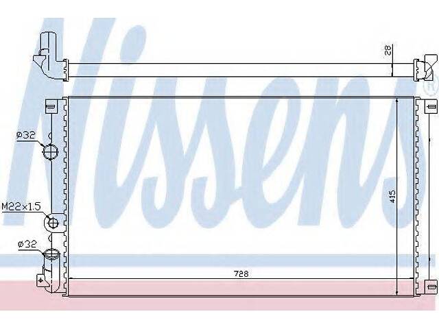 Радіатор системи охолодження NISSENS 63812A на RENAULT MASTER II Van (FD) - Фото 1
