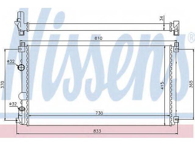 Радиатор системы охлаждения NISSENS 63819 на OPEL MOVANO самосвал (H9) - Фото 1