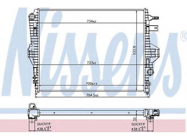 Радіатор системи охолодження NISSENS 65297 на PORSCHE CAYENNE - Фото 1