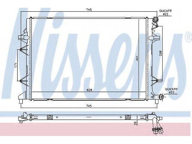 Радиатор системы охлаждения NISSENS 65340 на VW GOLF VI кабрио (517) - Фото 1