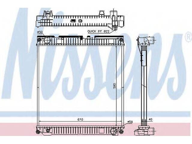 Радиатор системы охлаждения NISSENS 67224A на MAN TGL - Фото 1