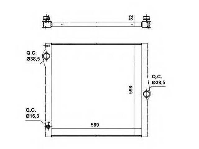 Радіатор системи охолодження NRF 50139 на BMW X5 (E70) - Фото 1