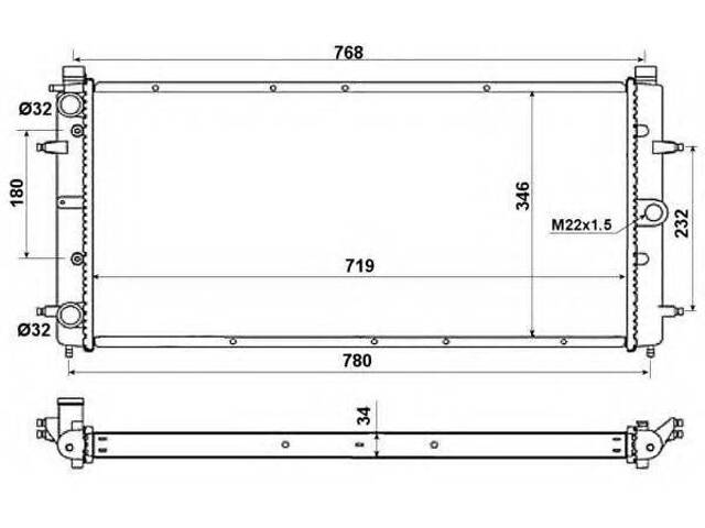 Радиатор системы охлаждения NRF 509514 на VW TRANSPORTER / CARAVELLE Mk IV автобус (70XB, 70XC, 7DB, 7DW) - Фото 1
