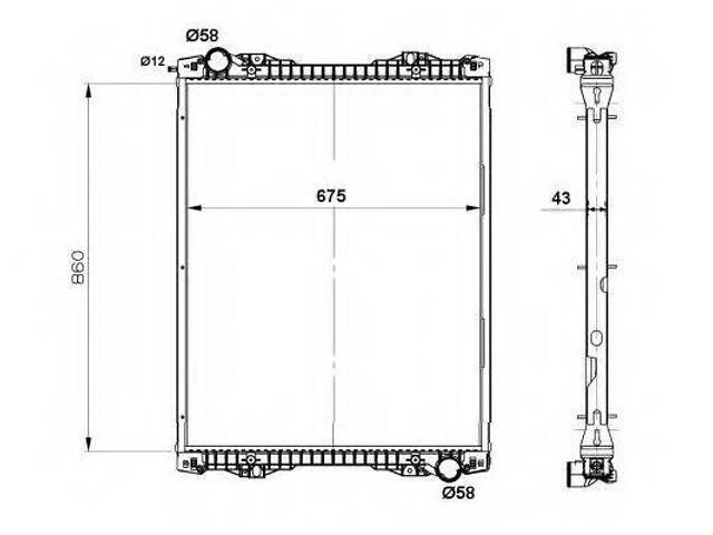 Радіатор системи охолодження NRF 519743 на SCANIA P,G,R,T - series - Фото 1