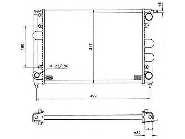 Радіатор системи охолодження NRF 529505 на VW RABBIT I кабрио (155) - Фото 1