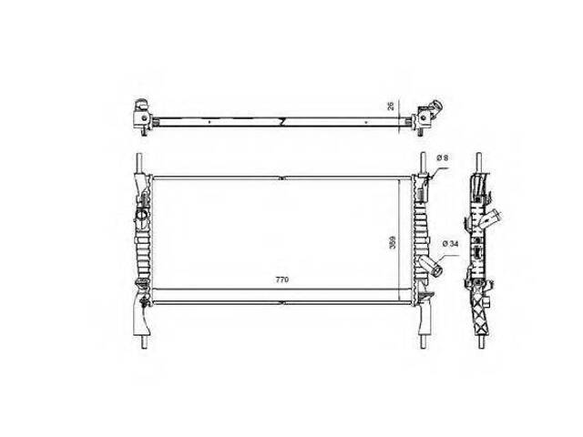 Радіатор системи охолодження NRF 53746 на FORD TRANSIT автобус - Фото 1