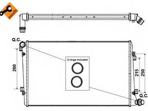 Радіатор системи охолодження NRF 53813 на VW CADDY III фургон (2KA, 2KH, 2CA, 2CH)