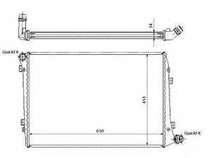 Радіатор системи охолодження NRF 53814 на VW CADDY III фургон (2KA, 2KH, 2CA, 2CH)