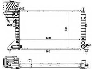 Радіатор системи охолодження NRF 55348 на MERCEDES-BENZ SPRINTER 2-t автобус (901, 902)