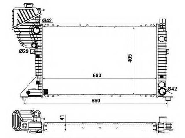 Радіатор системи охолодження NRF 55348 на MERCEDES-BENZ SPRINTER 2-t автобус (901, 902) - Фото 1