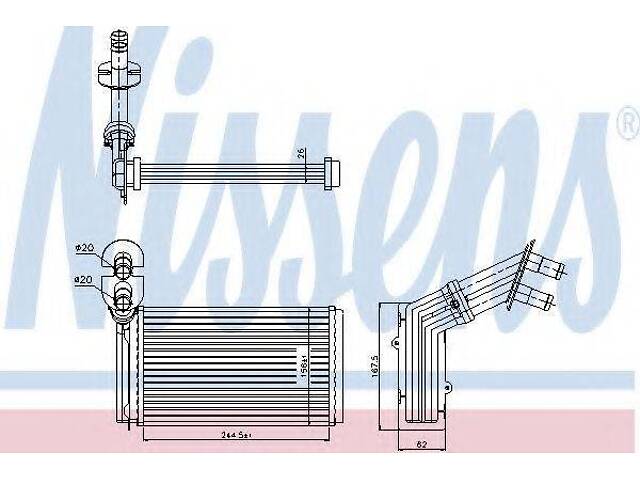 Радиатор системы отопления салона NISSENS 73973 на VW SHARAN (7M8, 7M9, 7M6) - Фото 1