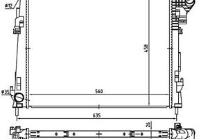 Радиатор воды, (560x449x26mm) 2.0dCi 06-
