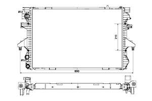 Радиатор воды, 1.9TDI (710x470x24)