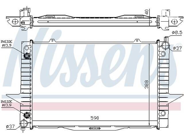 Радиатор VOLVO C70 (873) / VOLVO S70 (874) / VOLVO V70 (875, 876) 1995-2007 г.