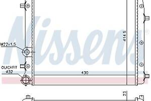 Радиатор VW FOX (5Z1) / VW POLO (6R) / SEAT IBIZA (6J1) / SKODA FABIA (6Y5) 1999-2022 г.