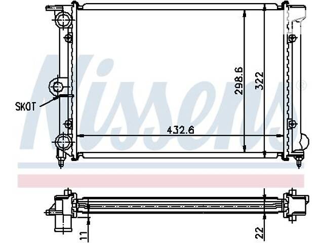 Радиатор VW JETTA (16) / VW POLO (86C, 80) / VW SCIROCCO (53B) 1978-1994 г.