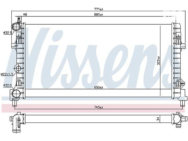 Радиатор VW POLO (6R) / SEAT IBIZA (6J1) / SEAT TOLEDO (KG3) 2006-2022 г.