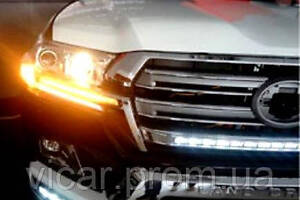 Радиаторная решетка (LED- DRL) Toyota Land Cruiser 200 (2015-2019)