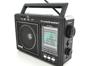 Радіоприймач GOLON RX99UAR, 5W, AM/FM радіо, Входи SD, USB,живлення від 220+АКБ+4*LR20, корпус пластмас,