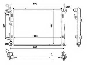 Радиатор охлаждения двигателя NRF 53931 на HYUNDAI AVANTE седан (HD)