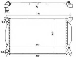 Радиатор, охлаждения дивгателя NRF 50539 на AUDI A4 (8E2, B6)