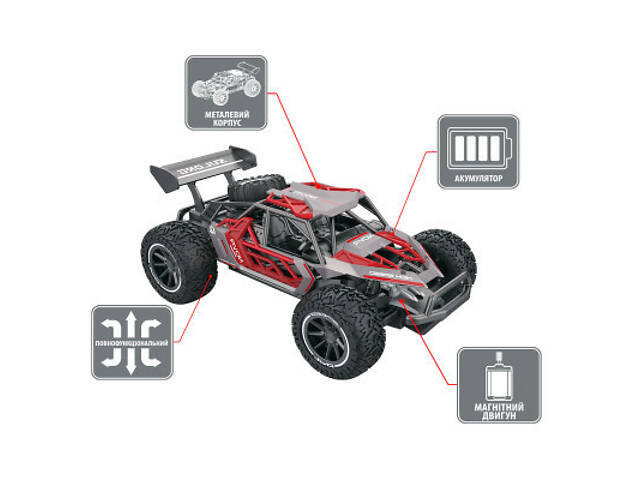 Радіокерований іграшковий Sulong Toys Metal Crawler – Nova (сіро-червоний, 1:16) (SL-231RHGR) - Фото 3