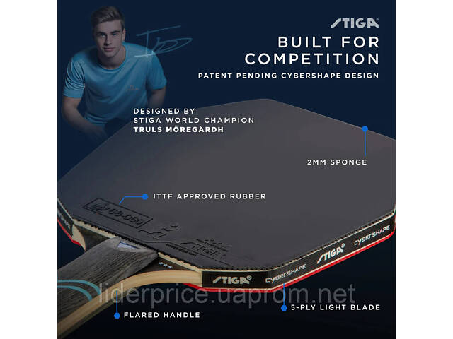 Ракетка для настільного тенісу Stiga Cybershape Future 3 Star FL (1213-0304-35), Оригінал! - Фото 2
