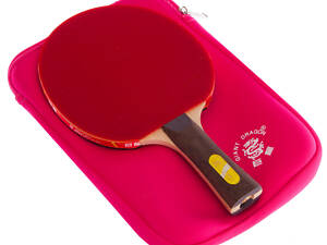 Ракетка для настольного тенниса 1 штука в чехле GIANT DRAGON 5* MT-6533 Offensive (дерево, резина) 8051 (PT0657)