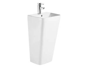 Раковина моноблок Mixxus STYLE-1101 з отвором під змішувач та переливом 440х380х830mm (MI6696)