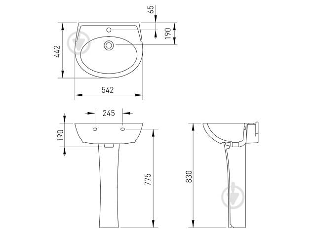 Раковина Умивальник НОВИЙ Volle Cadiz Іспанія 550*440*830 - Фото 2