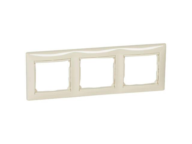 Рамка 3-постова горизонтальна Valena бежевий [774353] Legrand - Фото 1