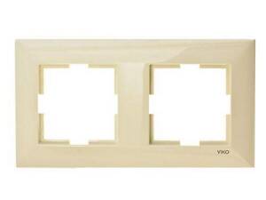 Рамка подвійна, горизонтальна (кремова) Anestech