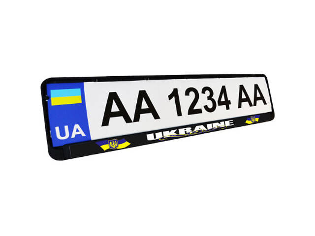 Рамка номерного знака Poputchik 'UKRAINE' (24-261-IS) - Фото 1