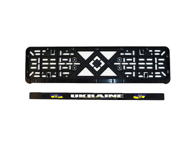 Рамка номерного знака Poputchik 'UKRAINE' (24-261-IS) - Фото 4