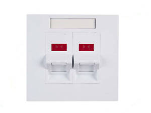 Рамка розетки під 2 модулі Keystone 86*86, з похилою шторкою